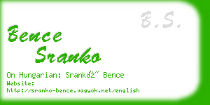 bence sranko business card
